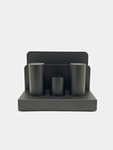Black Salt & Pepper Shaker Set with Napkin Holder